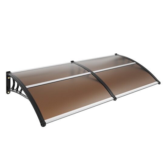 Copertina pentru intrare, 965 x 1987 mm, policarbonat si aluminiu, Maro, protectie solara UPF 50