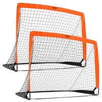 Set 2 porti fotbal pliabile, portabile, plasa PE, Dimensiune 90 x 90 x 120 cm, 2.15 kg