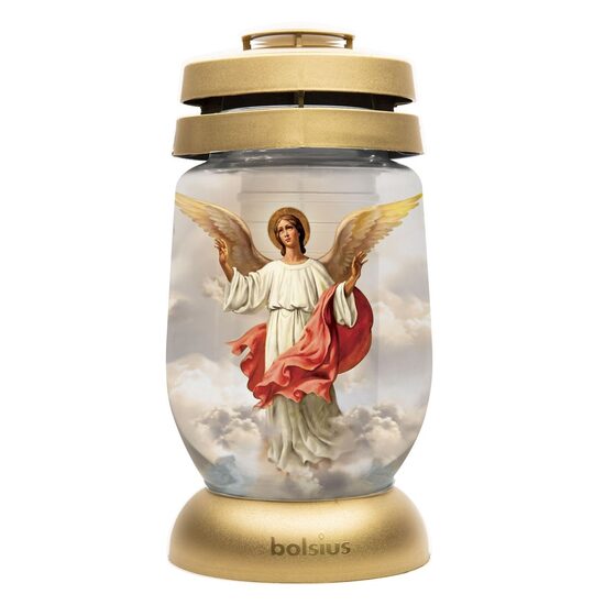 Candela Bolsius Angel, Inaltime 24 cm, timp ardere maxim 36 ore, sticla