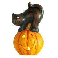Decoratiune Halloween, MagicHome Nature, dovleac cu led, 12x11x22 cm