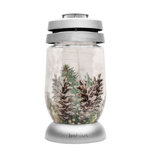 Candela Bolsius Christmas, Inaltime 22.4 cm, timp ardere maxim 36 ore, sticla