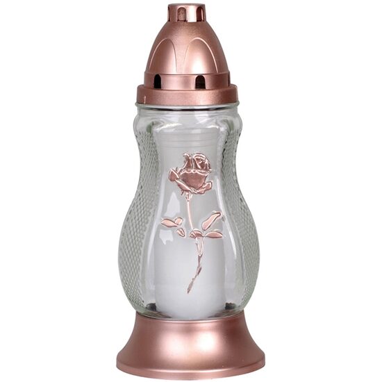 Candela Bolsius Rose, Inaltime 26.5cm, timp ardere maxim 40 ore, sticla