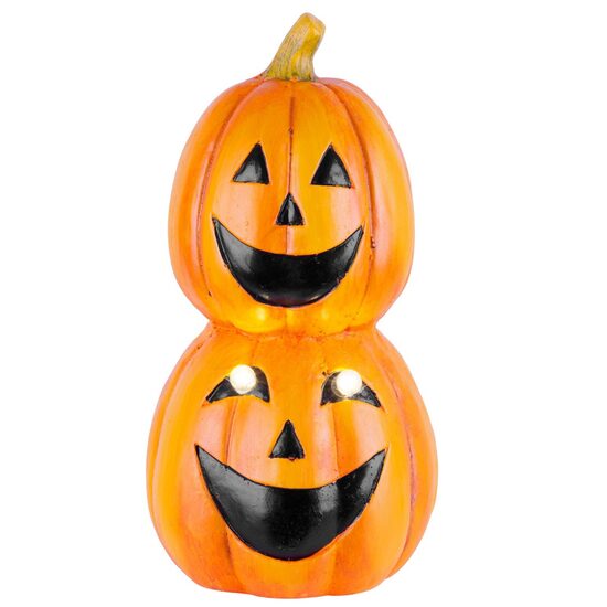 Decoratiune Halloween, MagicHome Nature, dovleac cu led, dimensiune 21x21x39.50 cm, ceramica