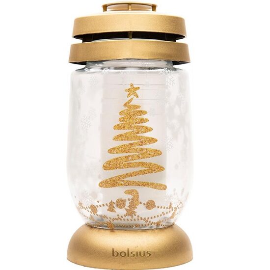 Candela Bolsius Brad Craciun, Inaltime 22.4 cm, timp ardere maxim 36 ore, sticla