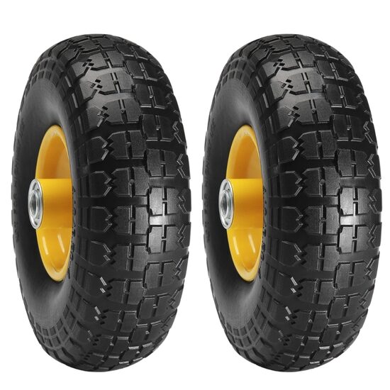 Set 2 roti fara camera, diametru 10 inch / 254 mm, max 204.1 kg, PU, butuc metalic