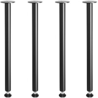 Set 4 picioare de masa reglabile, Vivatechnix Otel,  inaltime 762 mm, capacitate max 544 kg, Negru mat