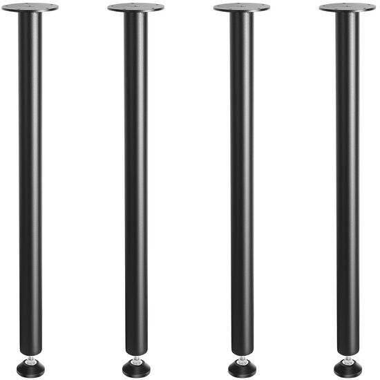 Set 4 picioare de masa reglabile, Vivatechnix Otel,  inaltime 762 mm, capacitate max 544 kg, Negru mat