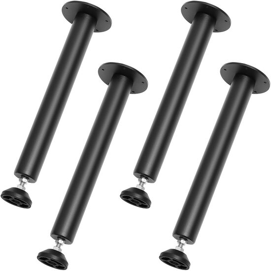 Set 4 picioare pentru masuta cafea, Vivatechnix Otel,  inaltime 406.4 mm, capacitate max 544 kg, Negru mat