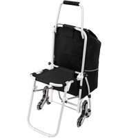 Carucior pentru cumparaturi cu scaun de odihna, Capacitate 50 l, Pliabil, Impermeabil, Greutate 3 kg