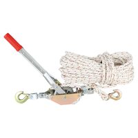 Troliu manual cu franghie poliester si 2 carlige, capacitate 750 kg, lungime cablu 3 m, Clichet