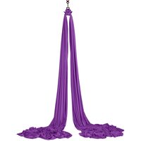 Hamac pentru yoga, dimensiuni 8 x 2.8 m, capacitate 1000 kg, 100 g/m², Violet, accesorii prindere