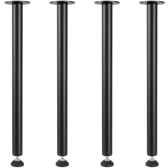 Set 4 picioare pentru mese, Vivatechnix, Inaltime 71 cm, capacitate 544 kg, Otel, Negru