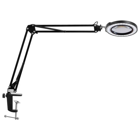 Lupa cu lampa led, 5x, diametru 4.3 inch, 12 W, prindere de masa, 64 x led, dimmabil 5 temperaturi de lumina