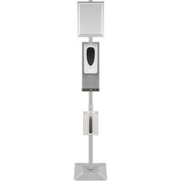 Dispenser automat pentru sapun, suport servetele, 1000 ml, Aluminiu si plastic, Argintiu