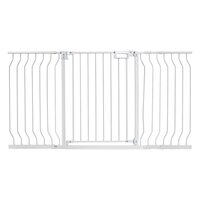 Poarta de siguranta pentru animale de companie au copii, Latime reglabila 75-147 cm, Inaltime 762 mm, Alba