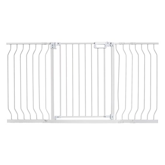 Poarta de siguranta pentru animale de companie au copii, Latime reglabila 75-147 cm, Inaltime 762 mm, Alba