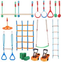 Set de joaca pentru exterior, Slackline 39 buc, Lungime 15.24 m, Greutate maxima 226.8 kg
