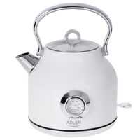 Fierbator electric cu termometru, 1.7 l, Inox, Alb, 2200 W, Retro design