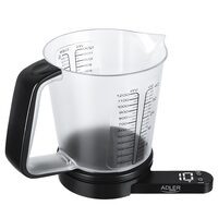 Cantar electronic de bucatarie, Bol gradat plastic 1.2 l, max 5 kg, precizie 1g, 2xAAA, LCD