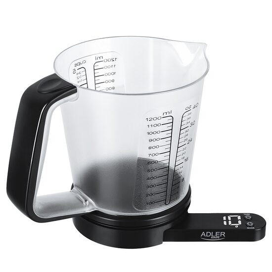 Cantar electronic de bucatarie, Bol gradat plastic 1.2 l, max 5 kg, precizie 1g, 2xAAA, LCD