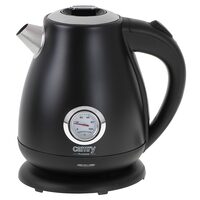 Fierbator electric cu termometru, Inox, capacitate 1.7 l, putere 2200 W, Negru