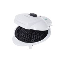 Aparat wafe, putere 1000 W, 5 trepte de putere, placi ceramic, Alb, Termostat reglabil