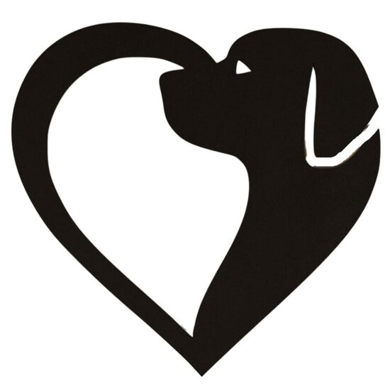 Decoratiune perete Krodesign Dog Lover, Inaltime 48 cm, negru