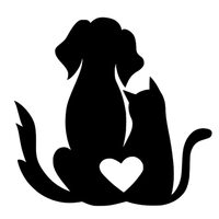 Decoratiune metalica de perete Krodesign Cat & Dog, diametru 48 cm, negru