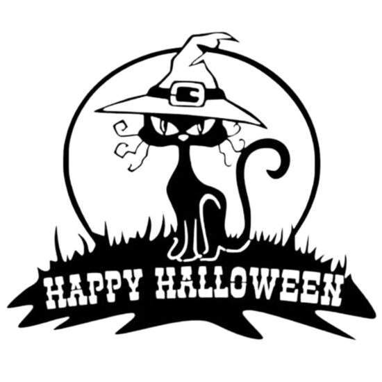 Decoratiune metalica de perete Krodesign KRO-1253 Halloween Sexy Cat, Inaltime 60 cm, negru