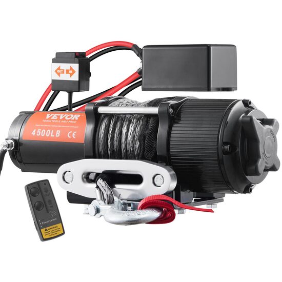 Troliu electric 12V, 2.2 CP, capacitate 2041 kg, Lungime cablu 11.88 m, Telecomanda WiFi, IP55