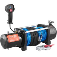 Troliu electric cu franghie sintetica, 12V, capacitate 3629 kg, Lungime cablu 20 m, Telecomanda WiFi, IP67