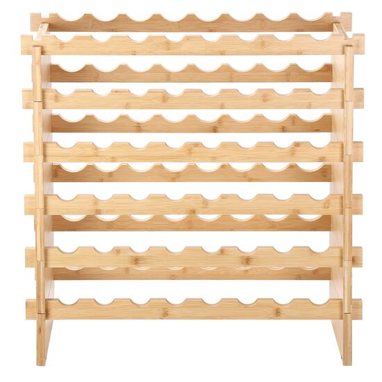 Raft pentru 48 de sticle de vin, Vivatechnix Modular, 765 x 775 x 250 mm, Lemn bambus