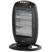 Aeroterma cu halogen, 3 trepte de putere 400/800/1200 W, Negru, 380x275x520 mm