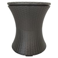 Mini bar de gradina multifunctional Keter Cool Bar Rattan, maro, 49.5x49.5x57-82 cm 