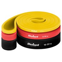 Set 3 benzi elastice latex, 3 culori, 4-32 kg, Lungime 208 cm