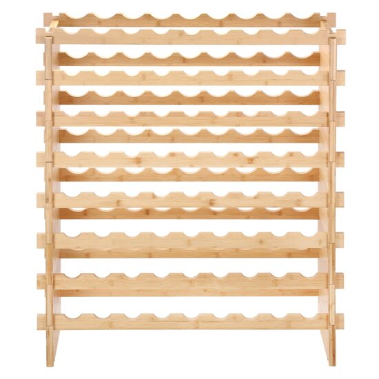 Raft pentru 72 de sticle de vin, Vivatechnix Modular, 1025 x 850 x 250 mm, Lemn bambus