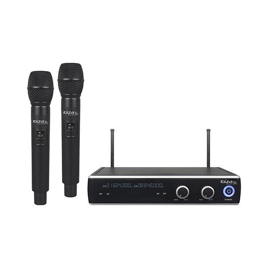 Statie cu 2 microfoane wireless, Receptor dual UHF cu frecvențe fixe