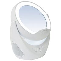 Oglinda make-up cu led, boxa Bluetooth si suport telefon, 3 nivele de luminozitate, alimentare USB