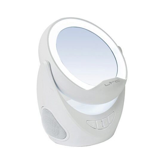 Oglinda make-up cu led, boxa Bluetooth si suport telefon, 3 nivele de luminozitate, alimentare USB