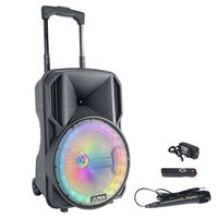 Boxa portabila iluminata LED, 35W RMS, USB/SD/BT/FM, 290x255x345 mm