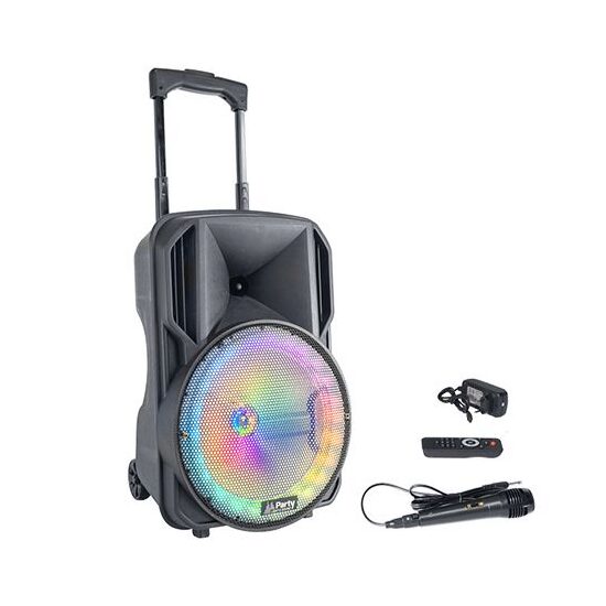 Boxa portabila iluminata LED, 35W RMS, USB/SD/BT/FM, 290x255x345 mm