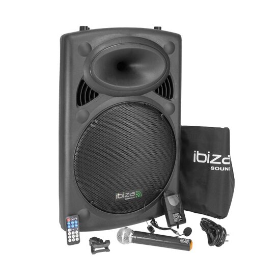 Boxa portabila 800W Bluetooth, USB, microSD & AUX, microfon, telecomanda, 482x442x730 mm