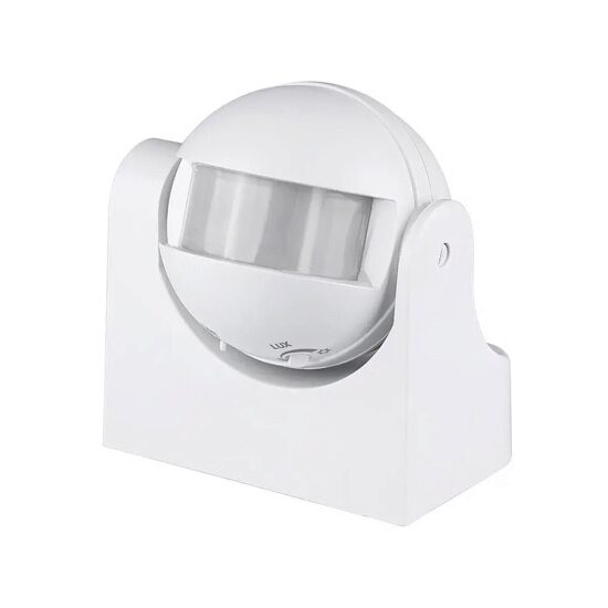 Senzor de miscare si crepuscular cu infrarosu, IP44,  180 grade, 1200W, detectie 12 m, 3-2000LUX