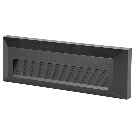 Aplica led pentru scari, 50 lm, 3 W, Lumina neutra, 230 x 80 x 28 mm, Negru