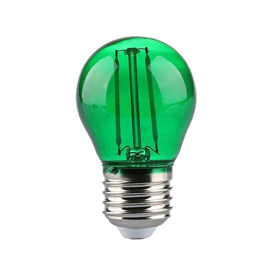BEC LED G45 E27 2W CU FILAMENT LUMINA VERDE