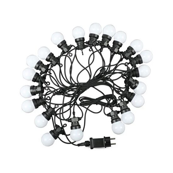 Ghirlanda luminoasa cu 20 becuri led, E27, Alb Rece 6000K, 10W, 960 lm, IP44, lungime 10 m