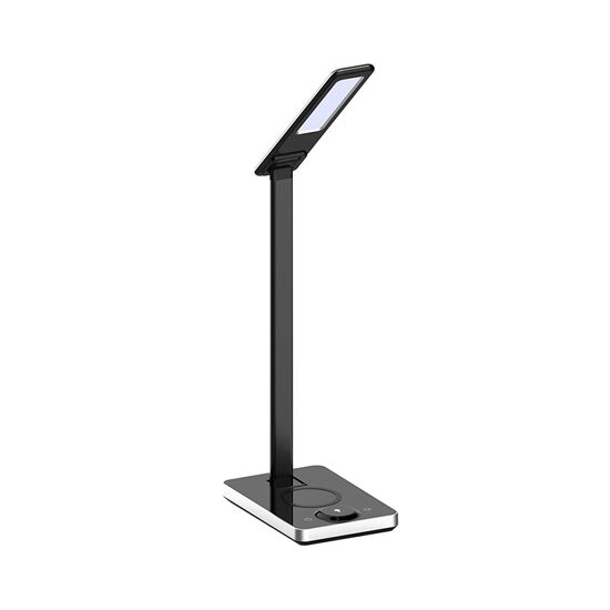 Lampa de birou Smart, incarcare inductiva telefon, 7W, 560 lm, Negru, Material carcasa ABS si aluminiu