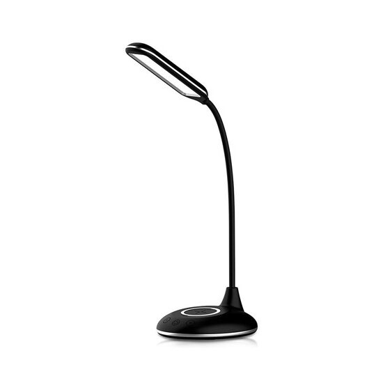 Lampa de birou Smart, incarcare inductiva telefon, 5W, 400 lm, Negru, Material carcasa ABS si aluminiu, 143 x 127 x 310 mm
