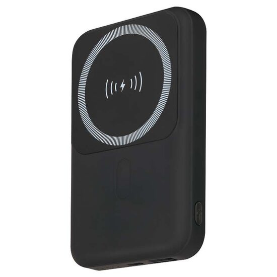 Powerbank super-slim, 10000mAh, Incarcare Wireless, 1xUSB, 1xUSB-C, Negru