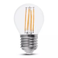 Bec led cu filament, forma G45, E27, putere 6W, 4000K Alb neutru